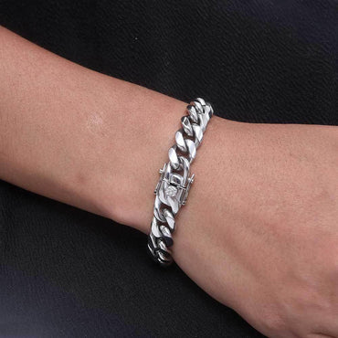 Dragon Head Clasp Stainless Steel Cuban Link Bracelet - CaratixJewelry