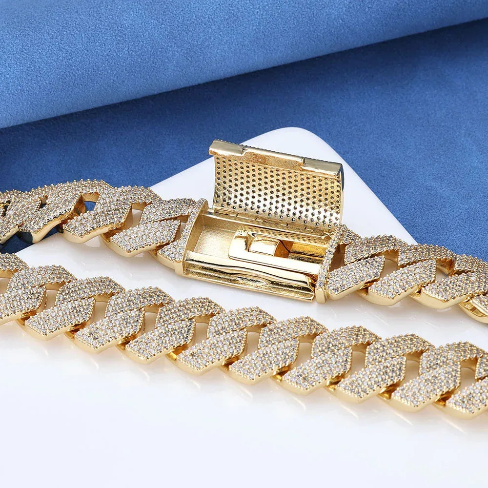 Rapper 15mm S925 Silver CZ Cuban Link Bracelet – Iced Out Chain, Custom Luxury Men’s Jewelry | Caratix Jewelry - CaratixJewelry