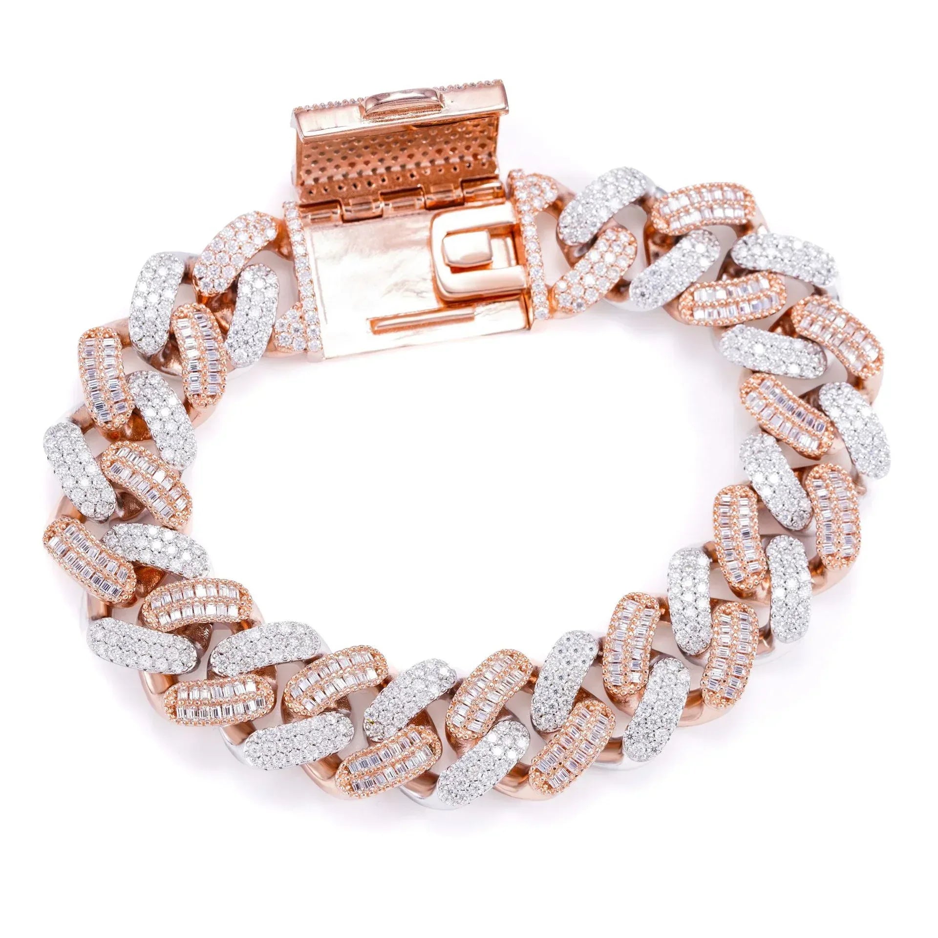 16mm Moissanite Cuban Link Bracelet | S925 Silver Men’s Hip Hop Jewelry - CaratixJewelry