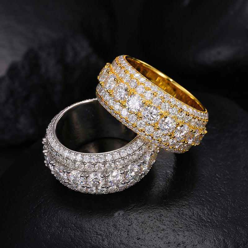 Moissanite Hip Hop Signet Ring 925 Silver Band | Caratix