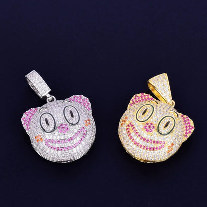 Men's Evil Clown Necklace | Premium Copper CZ "Laugh Now Cry Later" Jewelry Caratix - CaratixJewelry