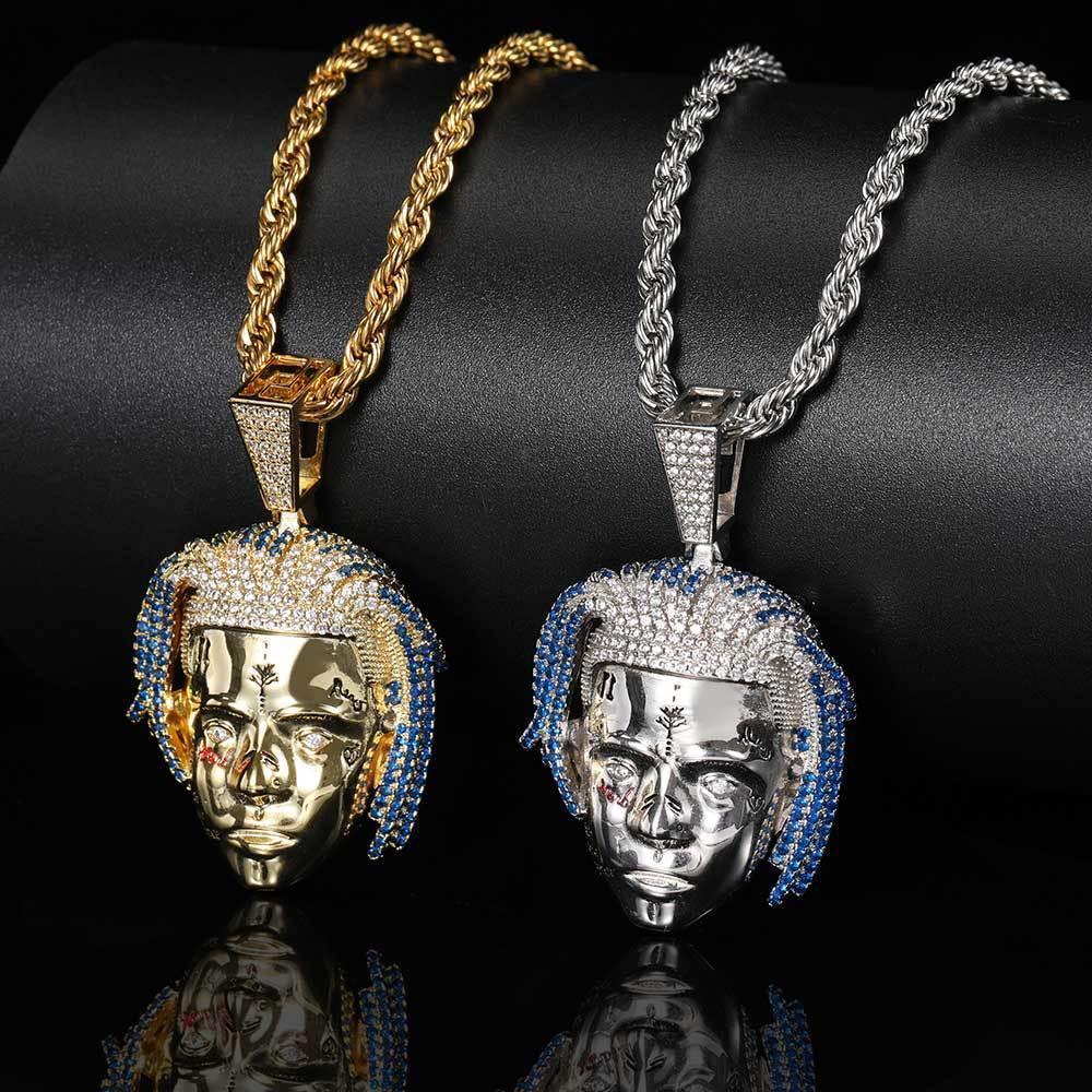 Custom Hip Hop Singer Portrait Pendant Necklace with Zircon Stones for Men | Caratix Jewelry - CaratixJewelry