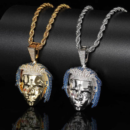 Custom Hip Hop Singer Portrait Pendant Necklace with Zircon Stones for Men | Caratix Jewelry - CaratixJewelry
