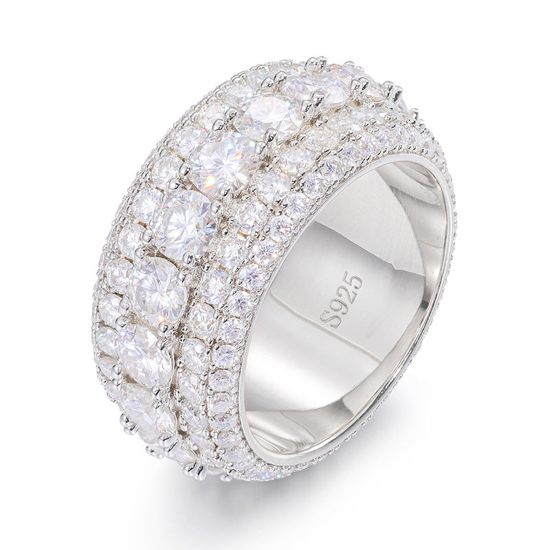 Moissanite Hip Hop Signet Ring 925 Silver Band | Caratix