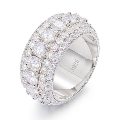 Moissanite Hip Hop Signet Ring 925 Silver Band | Caratix