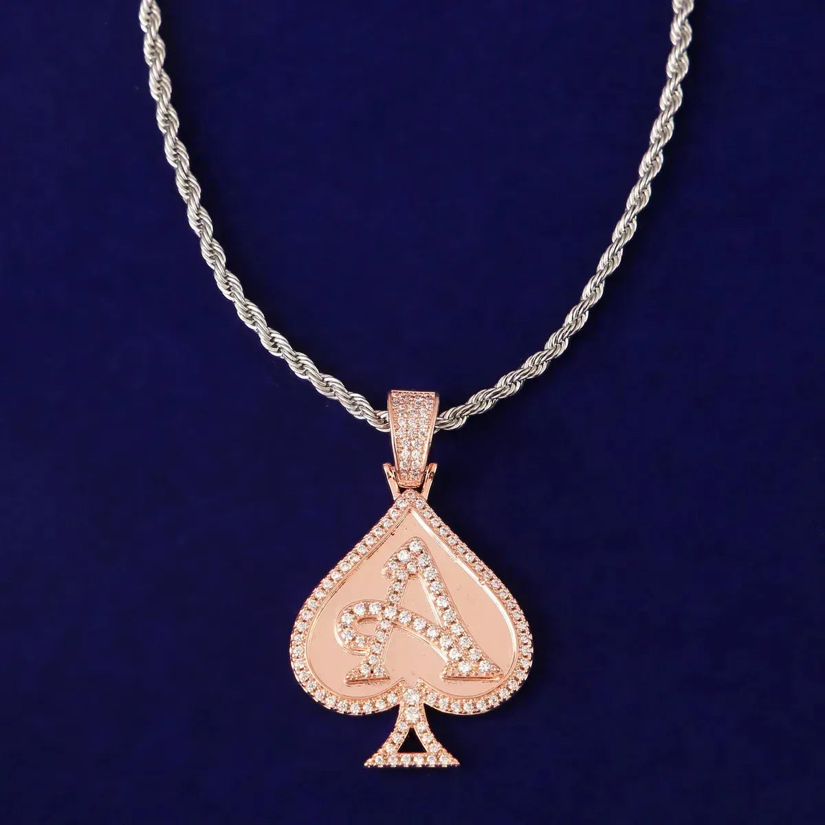 Men's Poker Necklace | Premium Copper CZ Casino Jewelry Caratix - CaratixJewelry