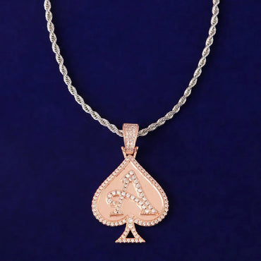 Men's Poker Necklace | Premium Copper CZ Casino Jewelry Caratix - CaratixJewelry