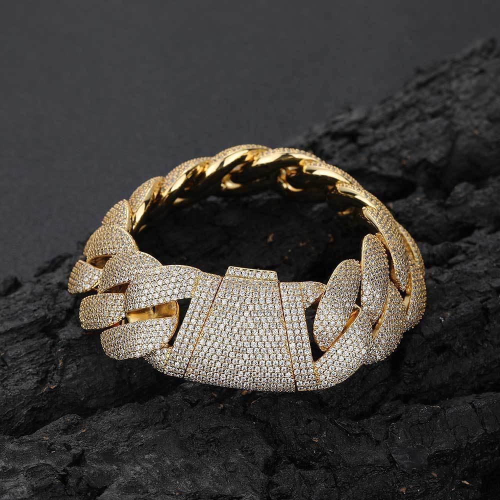 24mm Bubble Cuban Link Bracelet Iced-Out Zircon Hip Hop Jewelry - CaratixJewelry