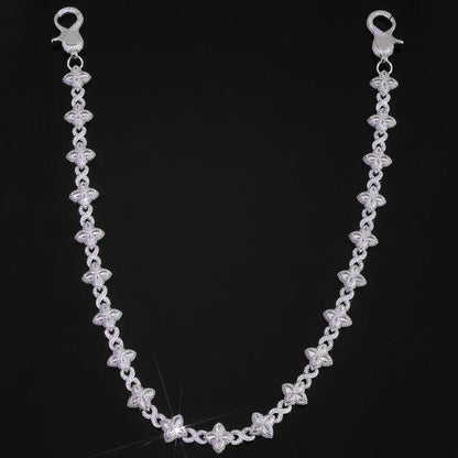 Women's Clover & Infinity 8 Metallic Waist Chain | Iced Out Jewelry Body Link | Luxury Zircon Belt Accessory | Caratix - CaratixJewelry