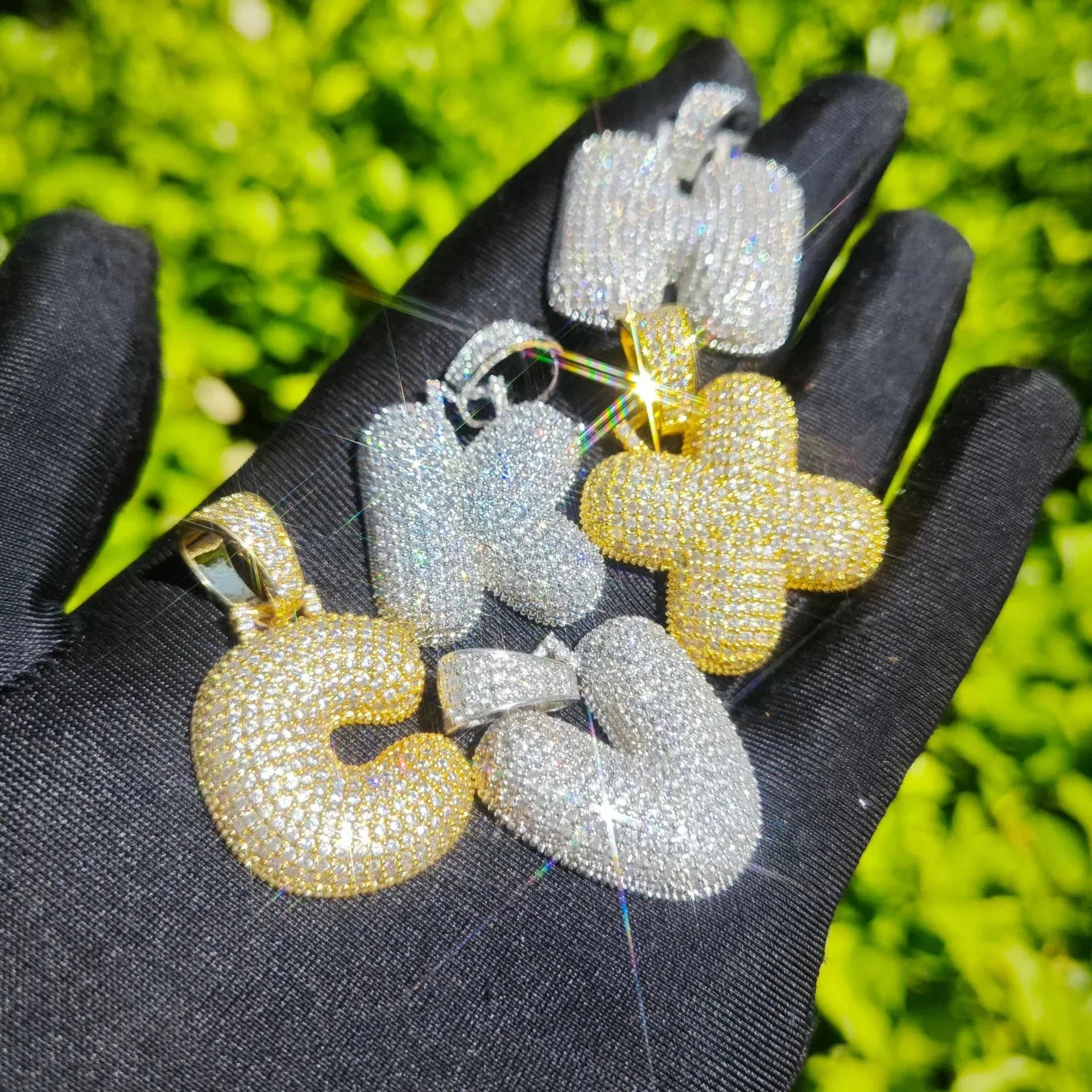 Iced Out Alphabet Letter Pendant | CZ Hip Hop 26-Letter Streetwear Jewelry - CaratixJewelry