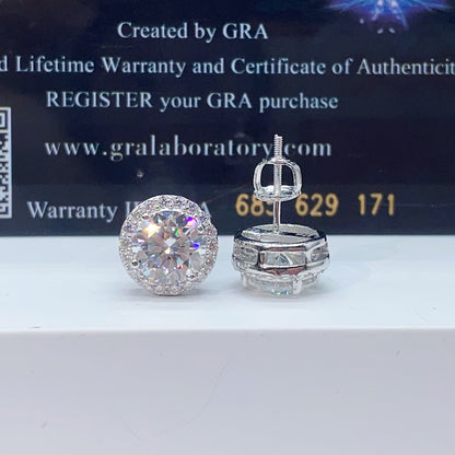 S925 Sterling Silver Bezel-Set Colored Moissanite Stud Earrings | Minimalist Solitaire | Caratix