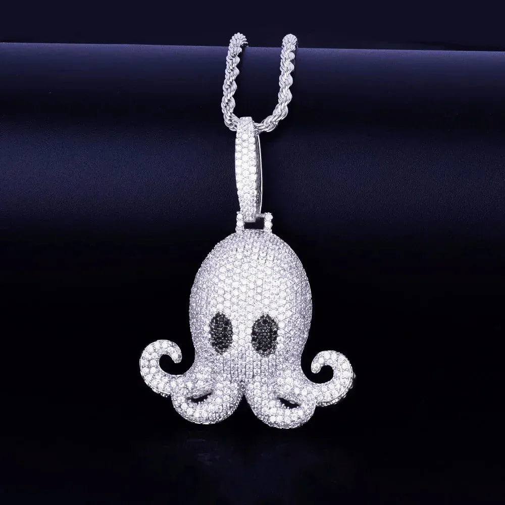 Men's Kraken Sea Monster Necklace | Premium Copper CZ Marine Jewelry Caratix - CaratixJewelry