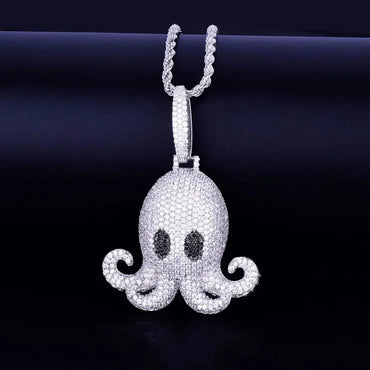 Men's Kraken Sea Monster Necklace | Premium Copper CZ Marine Jewelry Caratix - CaratixJewelry