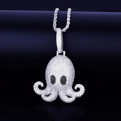 Men's Kraken Sea Monster Necklace | Premium Copper CZ Marine Jewelry Caratix - CaratixJewelry