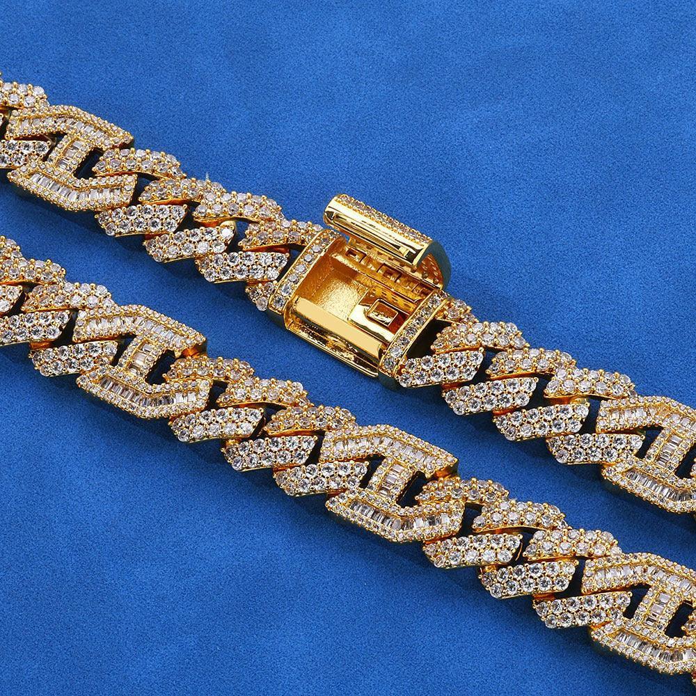 15mm Iced Out Cuban Chain Zircon Hip Hop Jewelry Necklace - CaratixJewelry