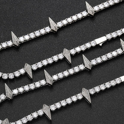 5mm Panther Tennis Chain S925 Silver Moissanite Rapper Necklace | Caratix Jewelry - CaratixJewelry