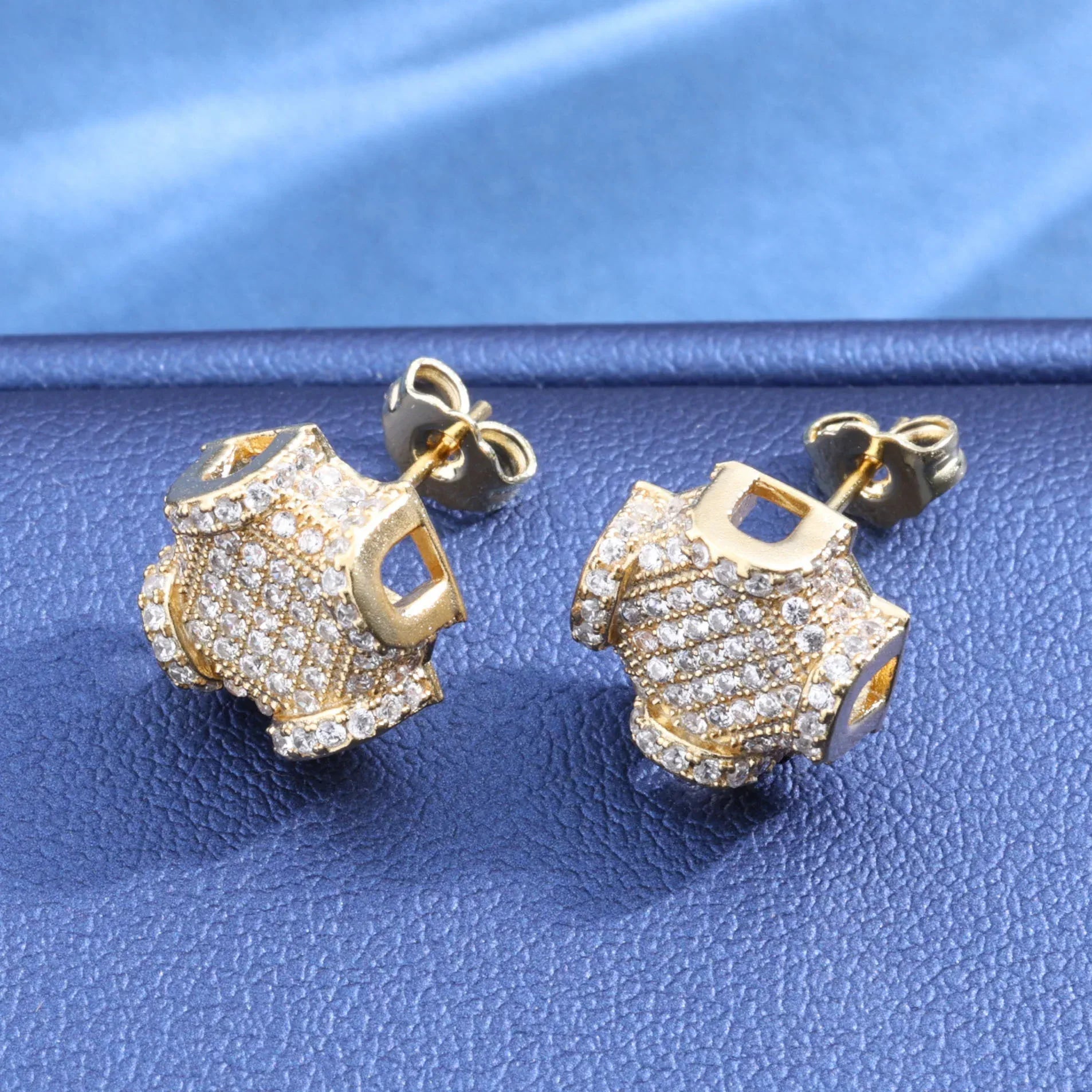 Custom Full Zircon Stud Earrings for Men | Luxury Hip Hop Jewelry | Caratix Jewelry - CaratixJewelry