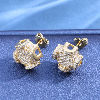 Custom Full Zircon Stud Earrings for Men | Luxury Hip Hop Jewelry | Caratix Jewelry - CaratixJewelry