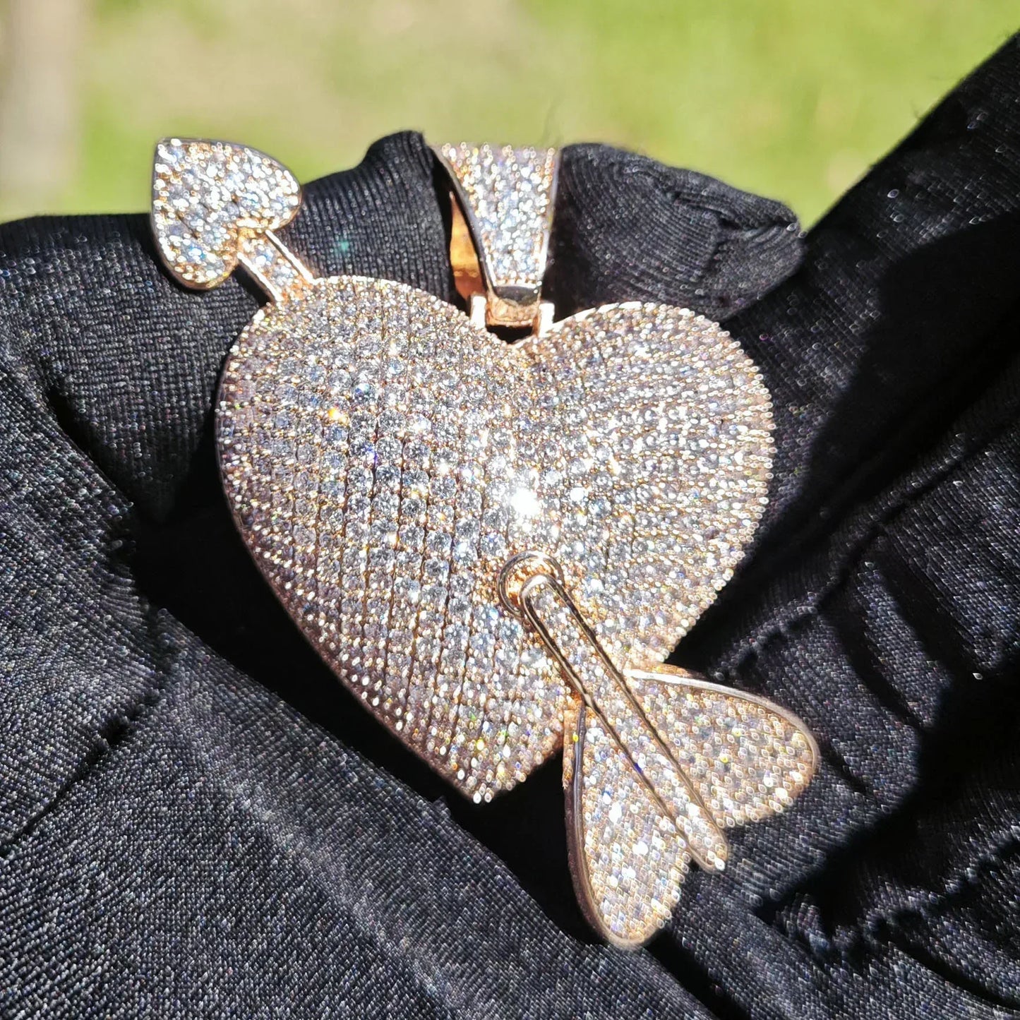 Romantic Heart Pendant Necklace | CZ Hip Hop Unisex Trendy Fashion Jewelry - CaratixJewelry
