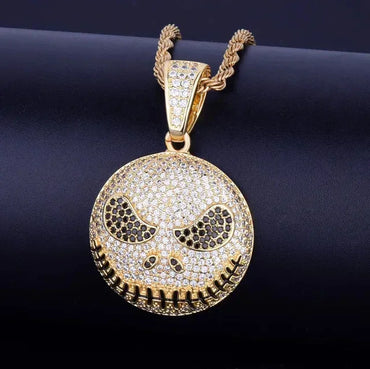 Hip Hop Skull Pendant Necklace for Men | Iced Out Pave CZ Lab Jewelry | Trendy Copper Zircon Ice Pendant | 2026 Streetwear | Caratix - CaratixJewelry