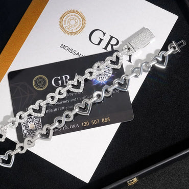 8.5mm Heart Figure-Eight Cuban Link | S925 Silver D-Color Moissanite - CaratixJewelry