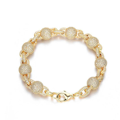 10.5mm Iced Out Zircon Bubble Bead Chain Bracelet for Men | Caratix Jewelry - CaratixJewelry