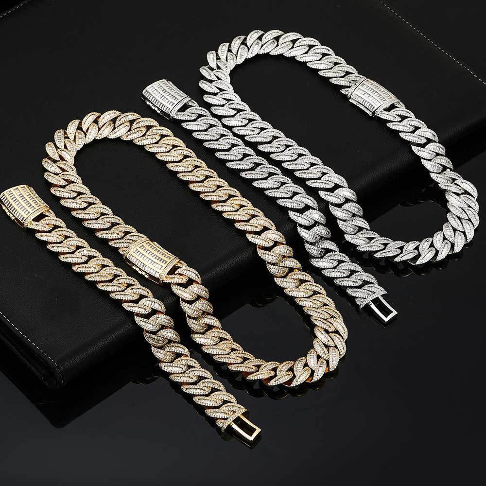 Custom Baguette Mixed-Cut Cuban Link Miami Clasp - CaratixJewelry