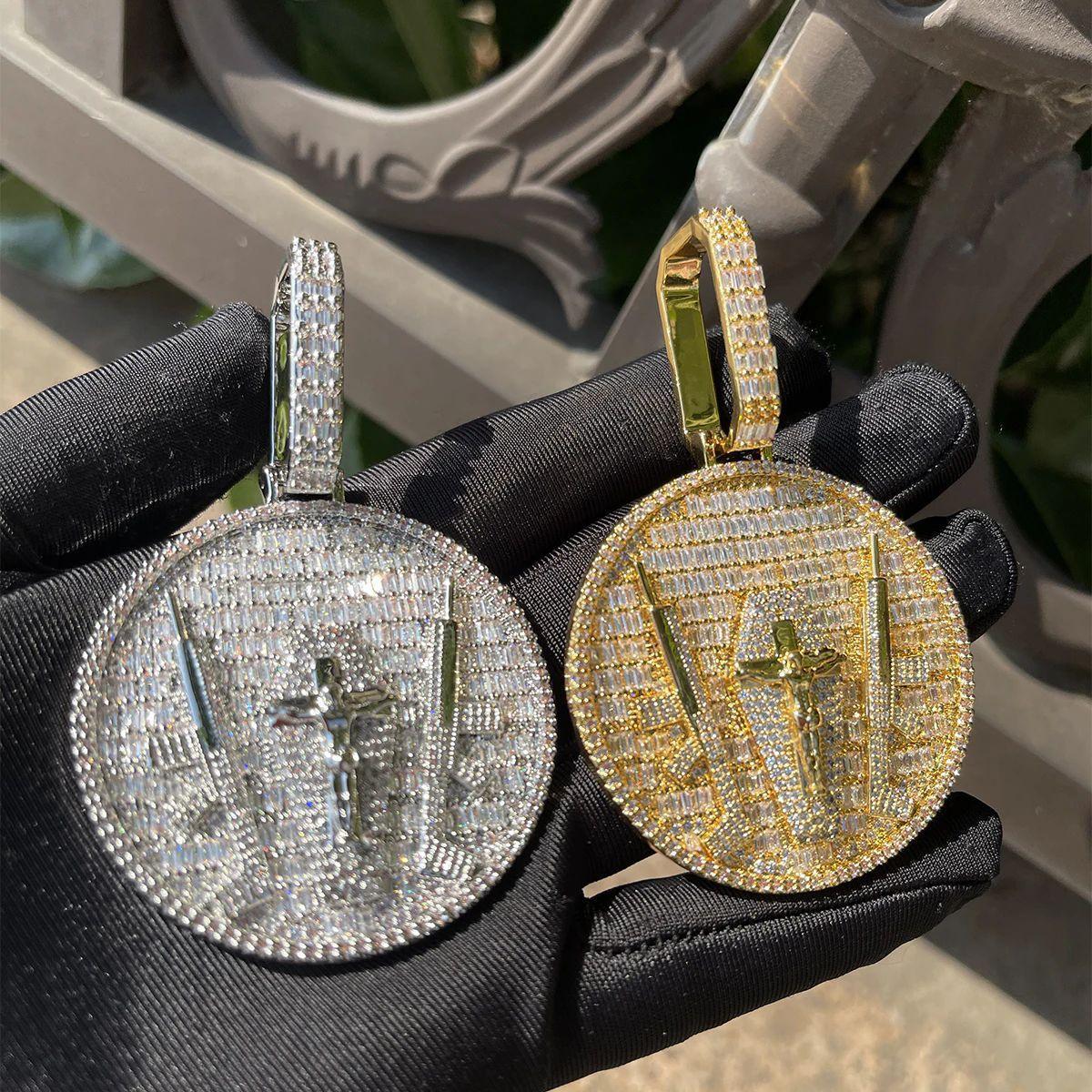 Iced Out "Jesus with AK" Medallion Pendant | Men's Real Copper CZ Necklace - CaratixJewelry