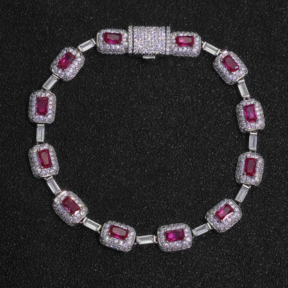 Colorful Gemstone Iced Out Zircon Rapper Chain Jewelry | Caratix Jewelry - CaratixJewelry