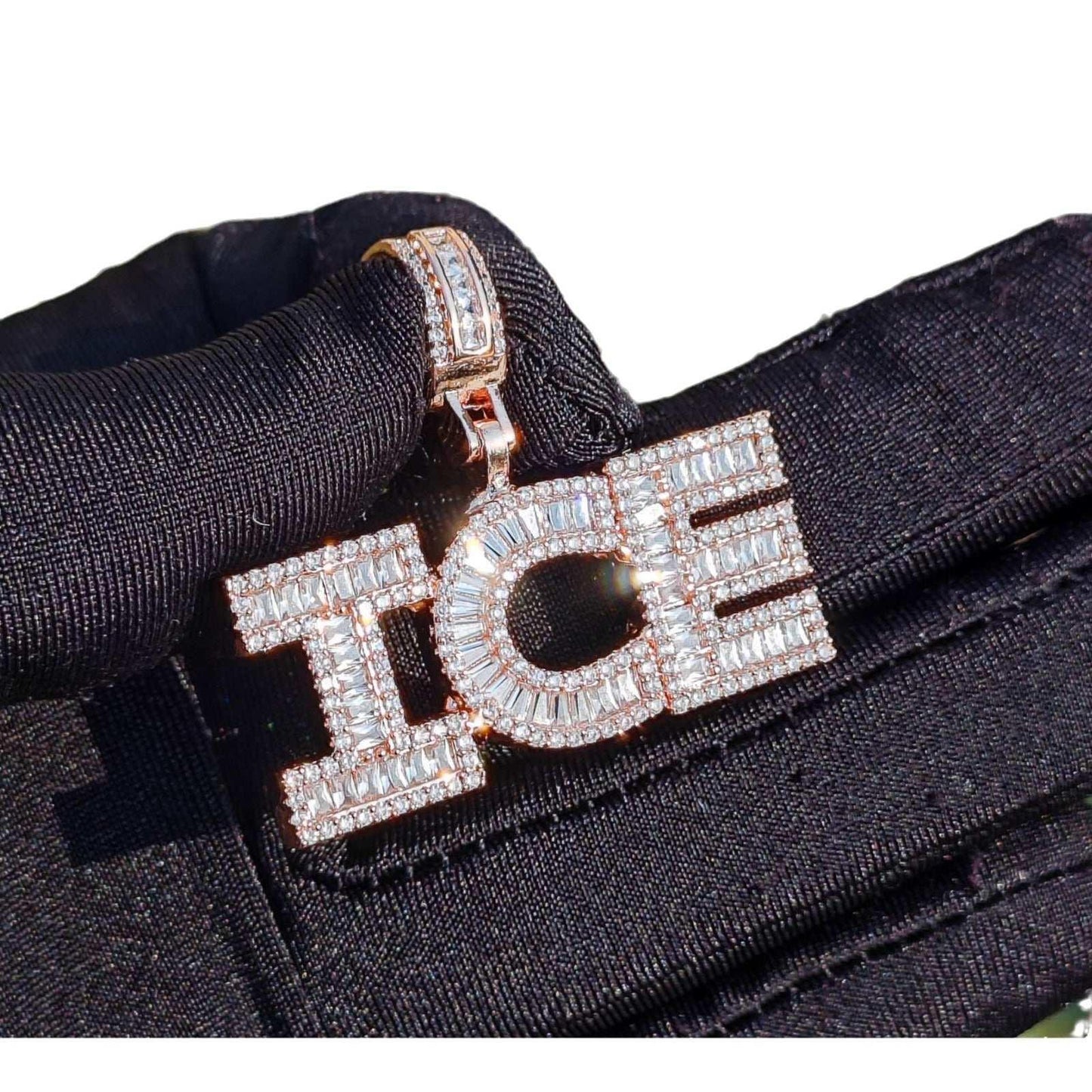 Mini T-Bar Letter Pendant | Iced Out CZ DIY Initial Hip Hop Fashion Necklace - CaratixJewelry