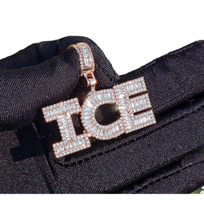 Mini T-Bar Letter Pendant | Iced Out CZ DIY Initial Hip Hop Fashion Necklace - CaratixJewelry