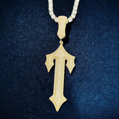 Iced Out Sword Pendant Necklace | CZ Hip Hop Punk Men’s Streetwear Jewelry - CaratixJewelry