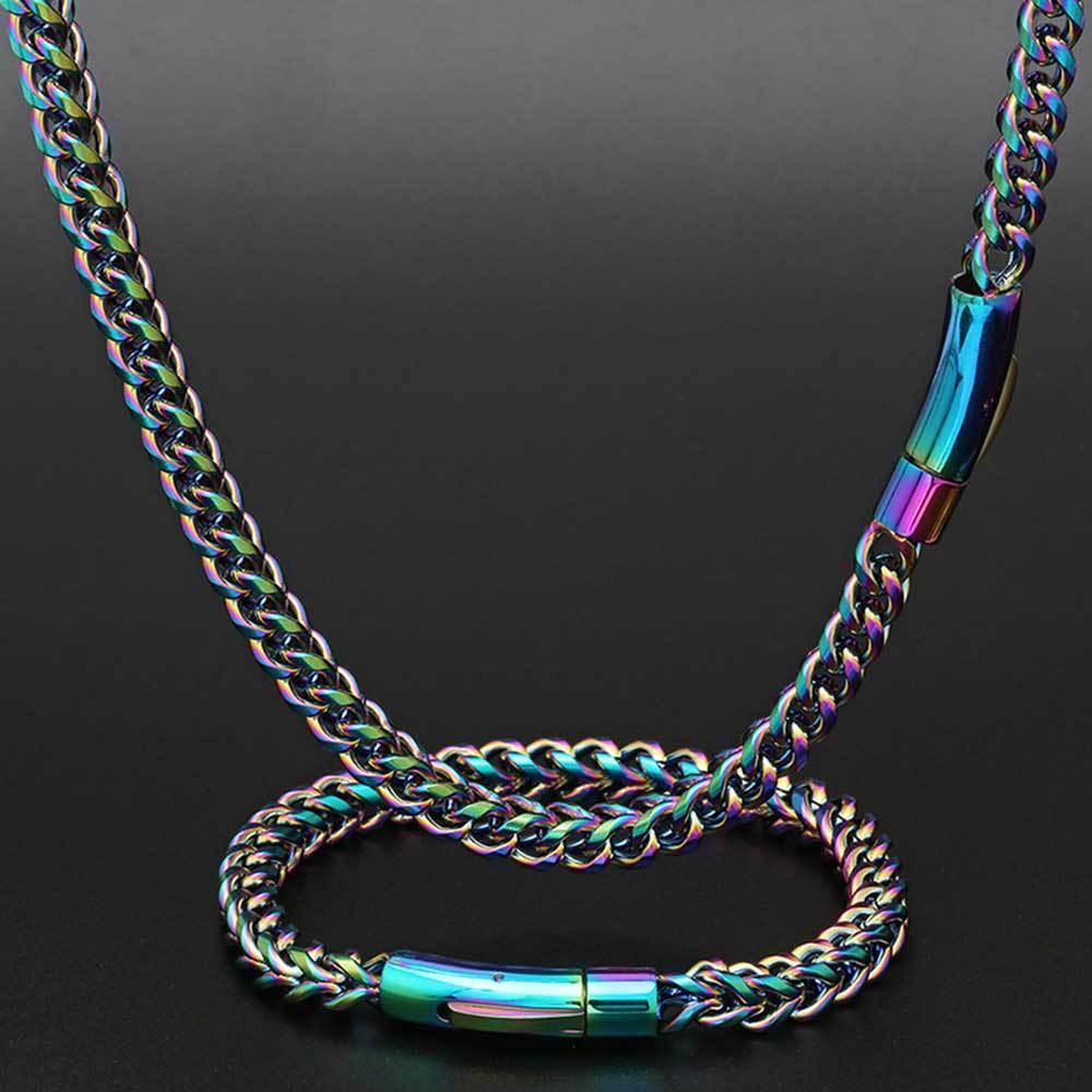 6mm Cuban Chain Necklace Stainless Steel Titanium Gold Chain Rapper Style | Caratix Jewelry - CaratixJewelry