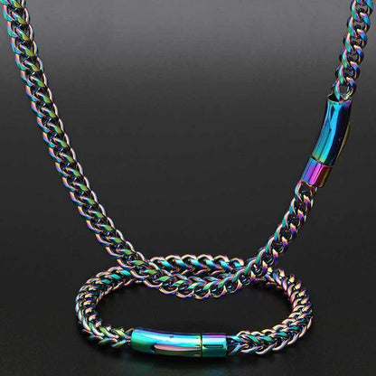 6mm Cuban Chain Necklace Stainless Steel Titanium Gold Chain Rapper Style | Caratix Jewelry - CaratixJewelry