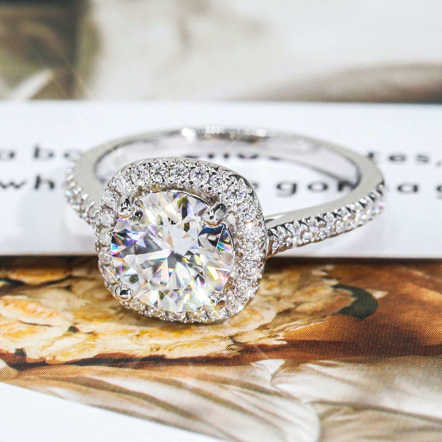 2ct Moissanite Engagement Ring | S925 Silver Luxury Women’s Bridal Jewelry - CaratixJewelry