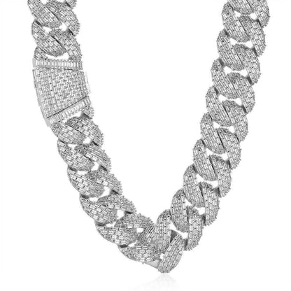 24mm Iced Out Bubble Cuban Chain Necklace T-Cut Zircon - CaratixJewelry