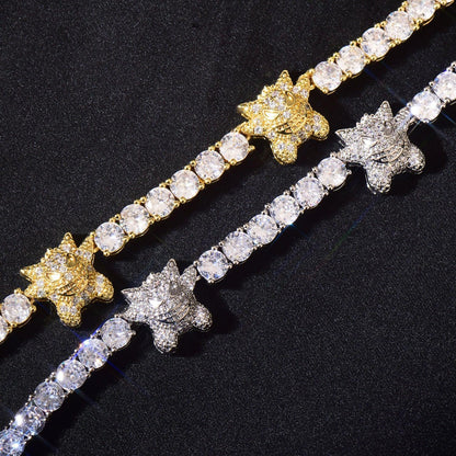 4mm Iced Out Tennis Chain Necklace with Cute Character Zircon | Hip Hop Jewelry | Caratix Jewelry - CaratixJewelry