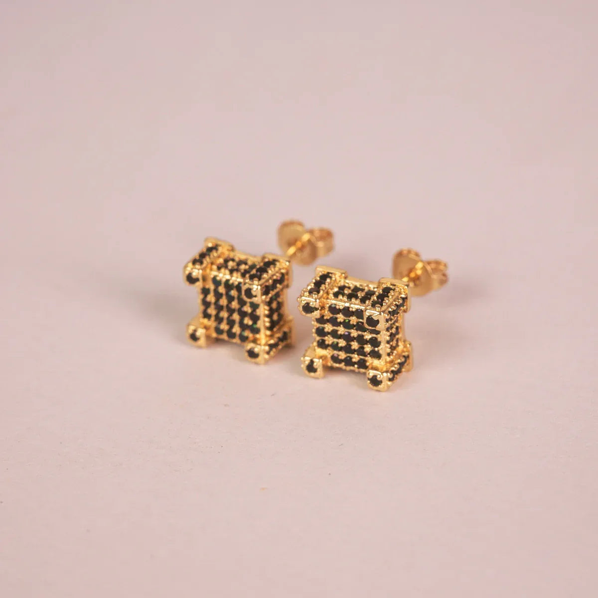 Iced Out Hip Hop Studs - Square & Round CZ Earrings for Men