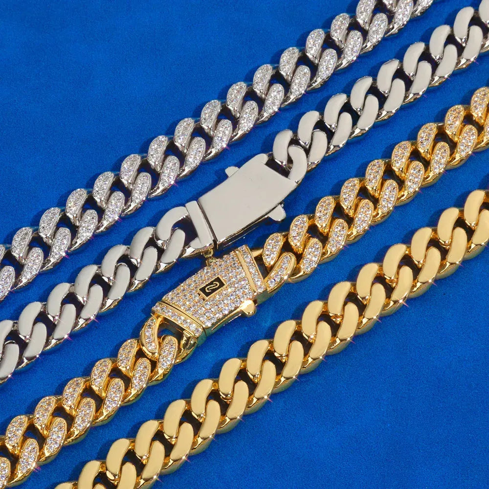 Custom 12mm Double Row Cuban Chain Moroccan Bracelet - CaratixJewelry