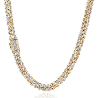 Hip Hop Jewelry 8mm S925 Silver Single Row CZ Cuban Link Necklace – Luxury Women’s Fashion Jewelry | Caratix Jewelry - CaratixJewelry