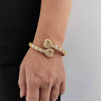 Heart-Shaped Zircon Stone Bracelet for Men | Punk Style Hip Hop Jewelry | Caratix Jewelry - CaratixJewelry