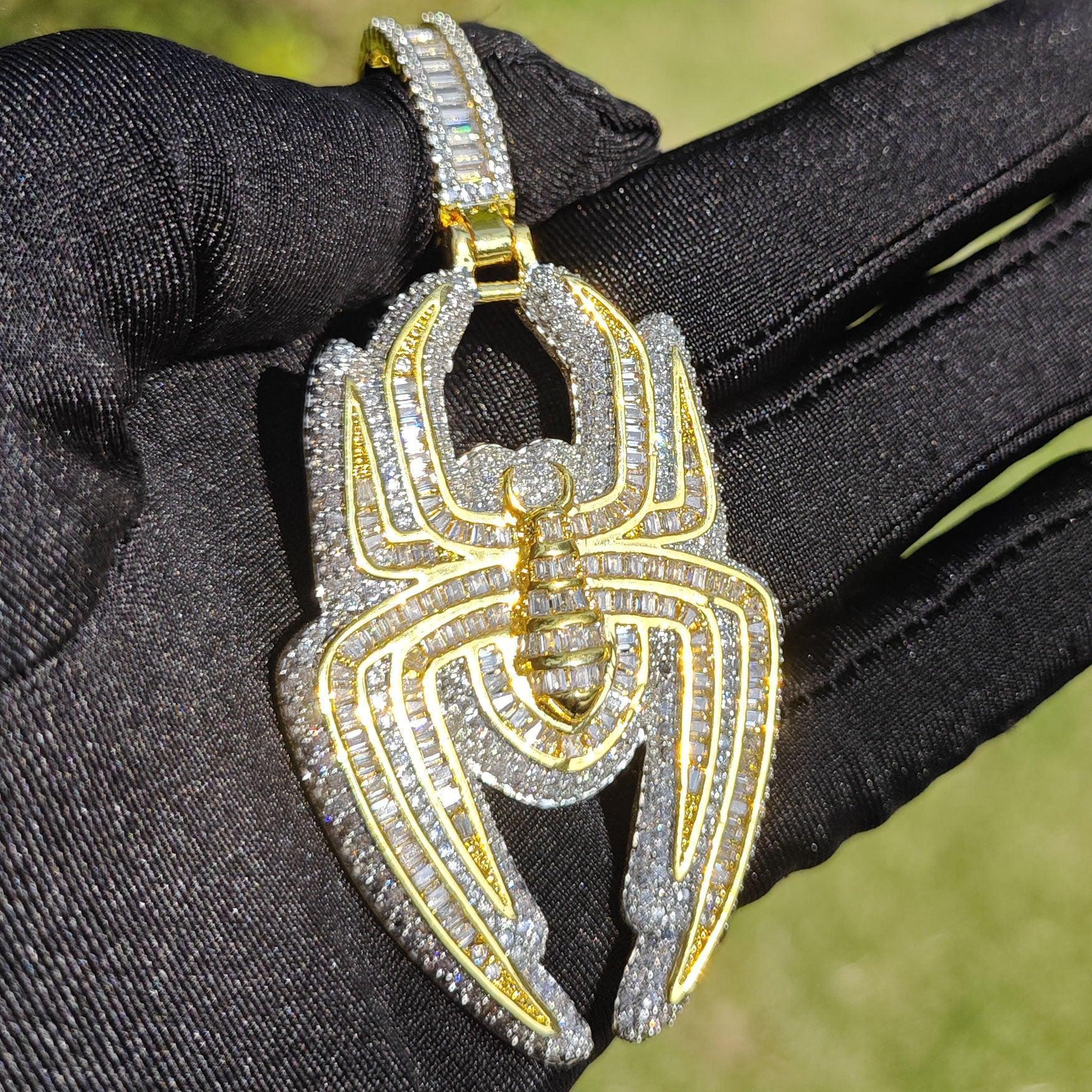 Iced Out Spider Pendant Necklace – Hip Hop Bling Jewelry for Men & Women | CZ Shine - CaratixJewelry