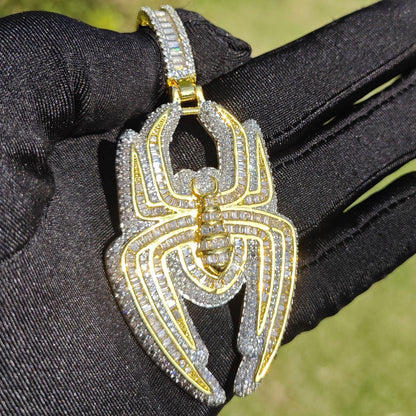 Iced Out Spider Pendant Necklace – Hip Hop Bling Jewelry for Men & Women | CZ Shine - CaratixJewelry