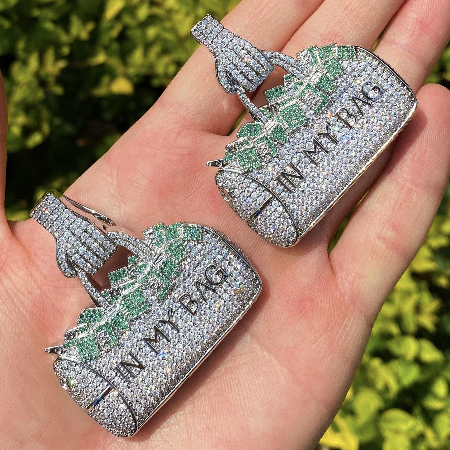 Women's "Secure The Bag" Handbag Necklace | Premium Copper CZ Wealth Jewelry - CaratixJewelry