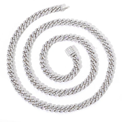 Custom 5mm S925 Sterling Silver Cuban Chain | Slim Iced Out Rapper Chain | Caratix - CaratixJewelry