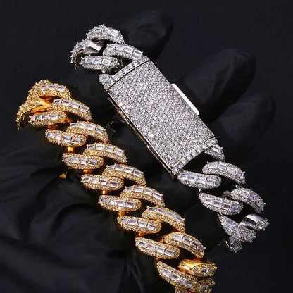 18mm Moissanite Cuban Link Chain for Men – S925 Sterling Silver Luxury Hip Hop Necklace - CaratixJewelry