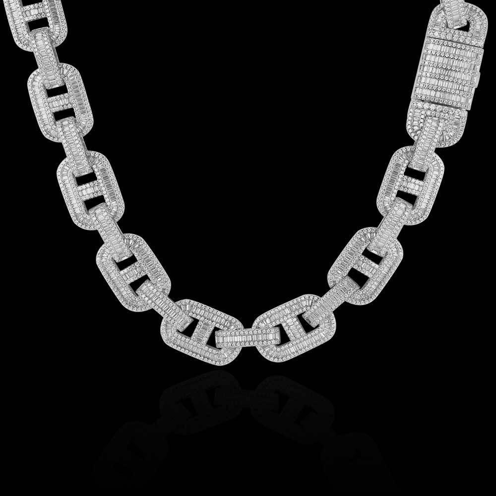 15mm Cuban Chain Necklace with Micro-Pave Zircon - CaratixJewelry