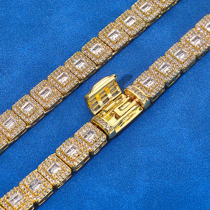 Custom 7.5mm Baguette Mixed Iced Chain | High-End Hip Hop Bling | Caratix - CaratixJewelry