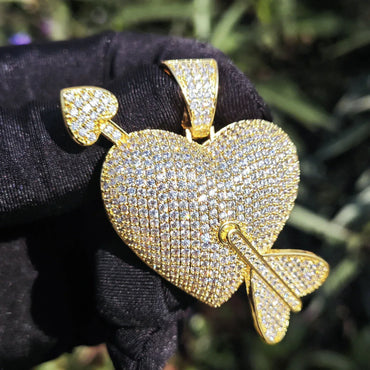 Romantic Heart Pendant Necklace | CZ Hip Hop Unisex Trendy Fashion Jewelry - CaratixJewelry