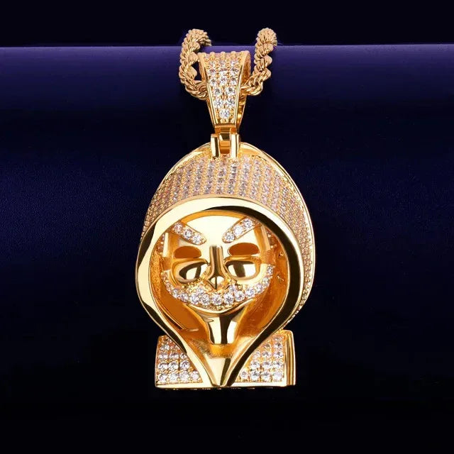 Men's Real 18K Gold Plated Gear Head Necklace | Solid Metal Gothic Jewelry Caratix - CaratixJewelry